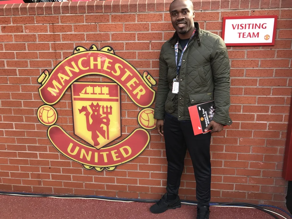 Mo Yusuf at Manchester United's stadium